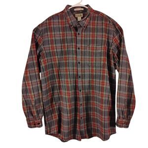 L.L. Bean flannel shirt mens XLT XL XLarge TALL plaid slightly fitted 298168